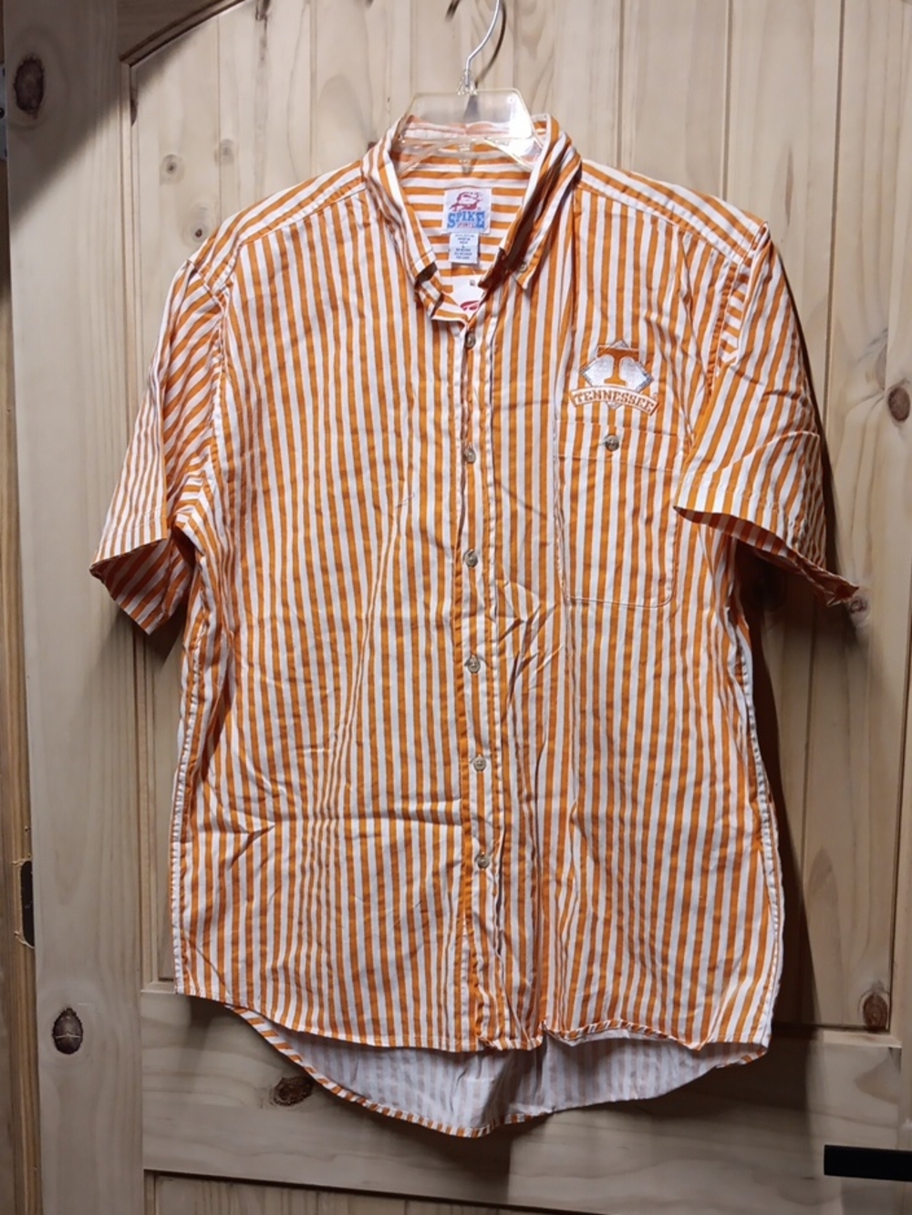 Spike SportsTennessee Volunteers Orange Striped Short-Sleeve Button-Up Shirt NWT